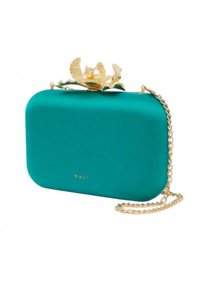 CLUTCH FIORE IN TESSUTO VERDE NALI'...