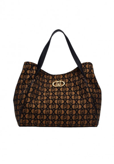 Shopping bag jacquard con logo Liu Jo