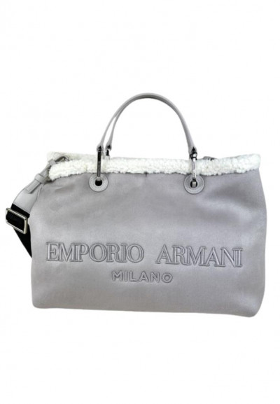 Borsa a mano large in suede Emporio...