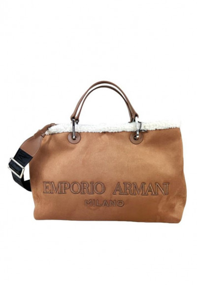 Borsa a mano large in suede Emporio...